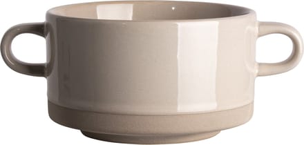 Gusta Design Soepkom – 450 ml – 4 delig - Aardewerk – Crème – Minimalistisch & Stijlvol