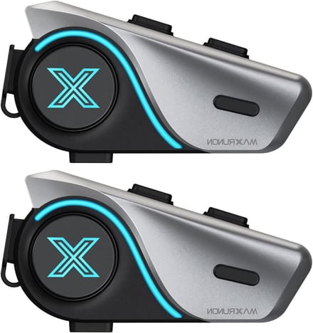 Motorfiets Helm Headset - Motor Intercom - Communicatie Tijdens Rit - Audio Multitasking - 1000m Bereik - Grijs