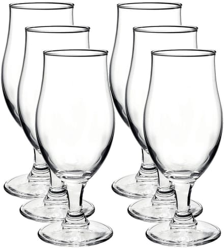 Bormioli Rocco Bierglazen Executive - 12x stuks - tulpglazen - 375 ml - transparant - bierglas