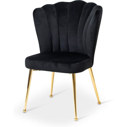 Milton & Oldbrook Velvet Eetkamerstoel Vienna Zwart