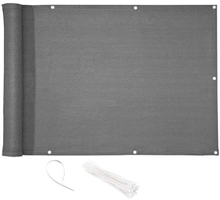 Privacy Screen for Balcony 1.0 x 3 m - Antracite HDPE Wind and Sun Protection