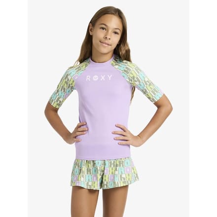 Roxy Active Rg Ss Lycra Korte Mouw Rash Guard Paars 12 Years Meisje