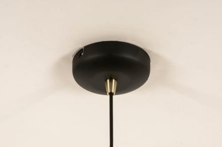 Lumidora Hanglamp 74547 - MARIEKE - E27 - Zwart - Grijs - Glas - ⌀ 35 cm