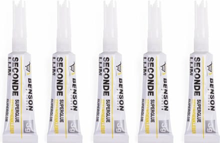 Benson Hobby secondelijm - 5 tubes - 3 gram - voordeelverpakking - DIY hobbylijm/superlijm