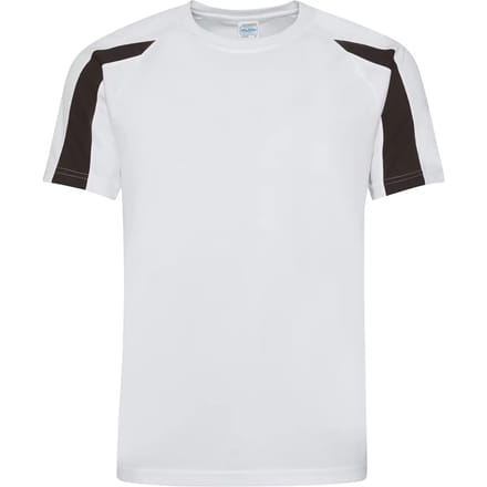 Just Cool Contrast Cool T JC003 - ARCTIC WHITE/JET BLACK - S