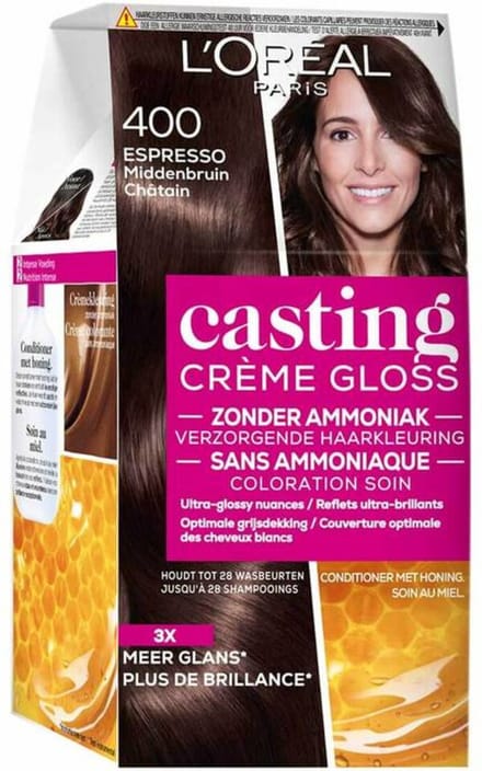 6x L'Oréal Casting Crème Gloss Haarkleuring 400 Espresso - Middenbruin