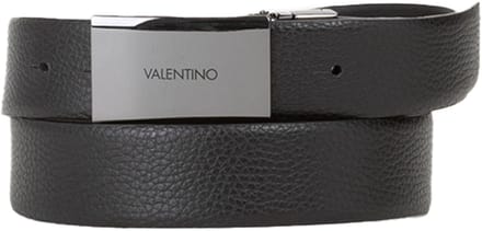 VALENTINO Leren riem Premium Plaque Buckle Belt W125 Nero zwart
