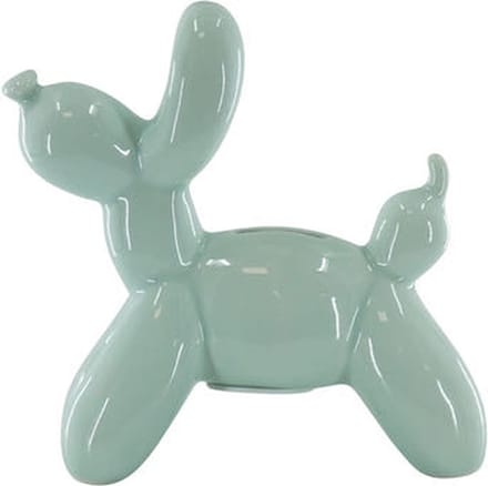 Ornament- Spaarpot Ballon Hond - Keramiek- Mintgroen-17x7x17cm