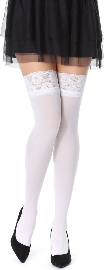 Bellivalini Dames Hold-Up Kousen - 40 Denier - licht glanzend - elastisch - Polyamide - BLV-FI-1004 - Wit - M-L
