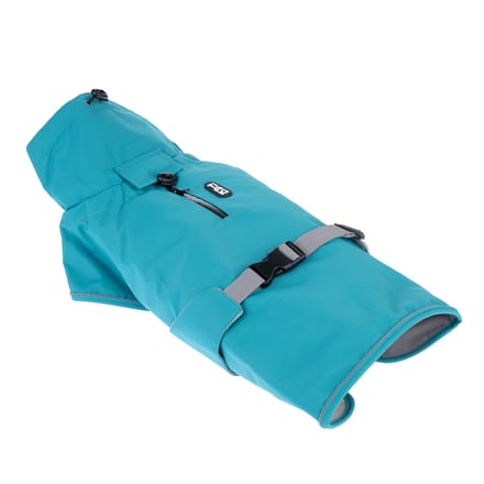 TIAKI hondenregenjas Teal - ruglengte: ca. 60cm honden