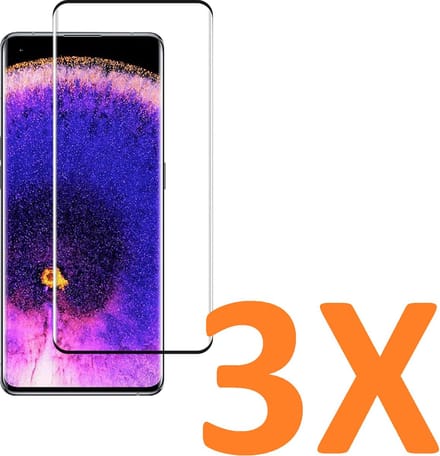 Volledige dekking Screenprotector Glas - Tempered Glass Screen Protector Geschikt voor: Oppo Find X5 pro -  - 3x