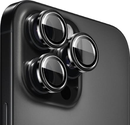 iPhone 16 Pro / 16 Pro Max Camera Lens Screen Protector Zwart - Screenprotector - Camera Protector iPhone 16 Pro