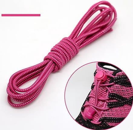 Lock veters | Ronde Elastische Schoenveters - Elastische veters - Hardlopen | Schoenveters | Laces | Roze