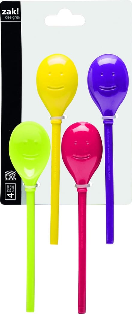 Zak!Designs Happy Spoon Dessertlepel - Mini - 20 cm - Flora - Set van 4 stuks