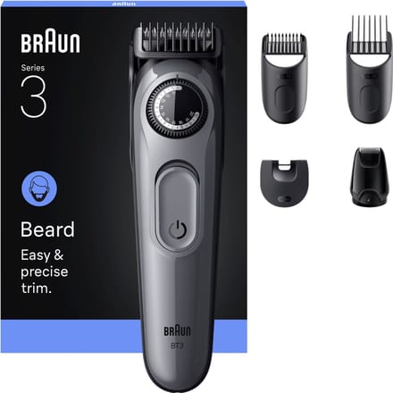 Braun Baardtrimmer Series 3 BT3560 +5 Tools - Scherp Scheerblad - 40 Lengtes - Grijs