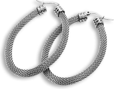 Amanto Oorbellen Derja Oval - 316L Staal - Trendy - 4x56x35mm