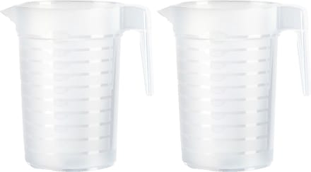 Plasticforte Waterkan/schenkkan - 2x - transparant - 2000 ML - kunststof