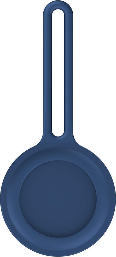 By Qubix - AirTag case infinity series - siliconen sleutelhanger - donkerblauw