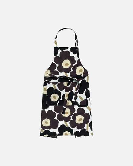 Marimekko - Pieni Unikko Apron - Zwart/beige/wit