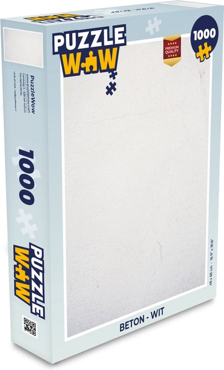 Puzzel Beton - Wit - Modern - Legpuzzel - Puzzel 1000 stukjes volwassenen