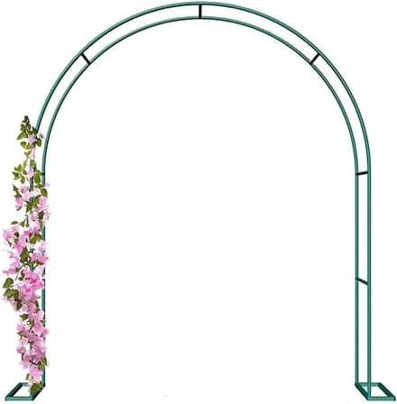 Tuin Prieel Boog - Klimplant Steun - Decoratie Tuin - Gebogen Boog Ontwerp - H22m x B24m - Wit