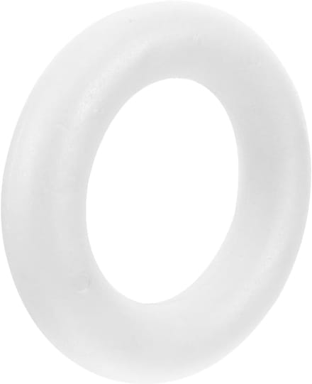Schuim Krans - Piepschuim Ring - Creatieve Projecten - Licht Vormbaar - 21.7 x 4.4 cm - Wit