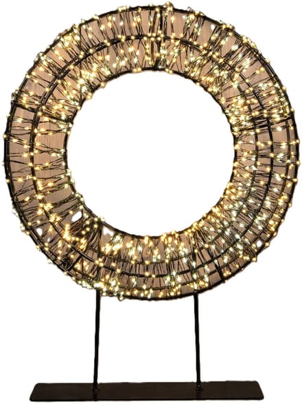 Anna's Collection Verlichte krans/decoratie ring - metaal - warm wit licht - D28 cm - 800 micro led lampjes - kerstverlichting kerstkrans