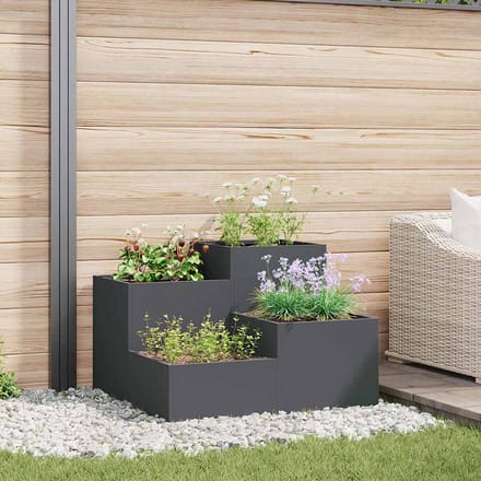 vidaXL Plantenbak Antraciet 100 x 100 x 60 cm Staal