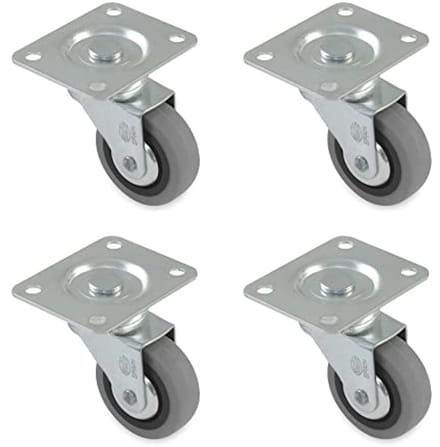 Pack van 4 meubelwielen 30 mm met plaat en lagers - maximaal 15 kg