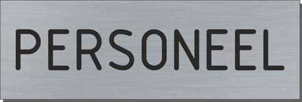 Deurbordje - personeel bord - bordje - personeel - rechthoekig met RVS look