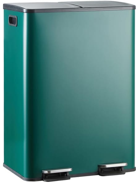 CLVP® Prullenbak 60 liter - Vuilnisbak 2 Vakken - Afvalscheiding