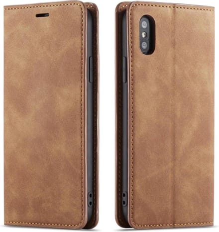 Geschikt voor Apple iPhone XS Max Bookcase | Bruin | Pasjeshouder | Portemonnee hoesje