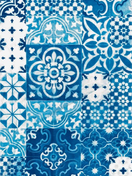 Decopatch papier Portugese Tegel blauw