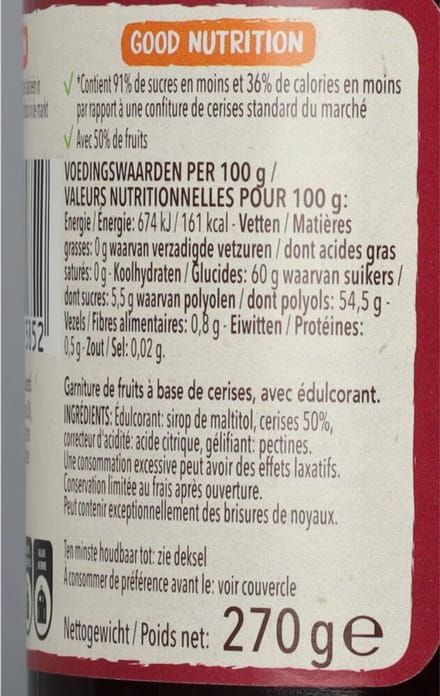Céréal Jam Kers - 3 x 270 gr - Voordeelverpakking