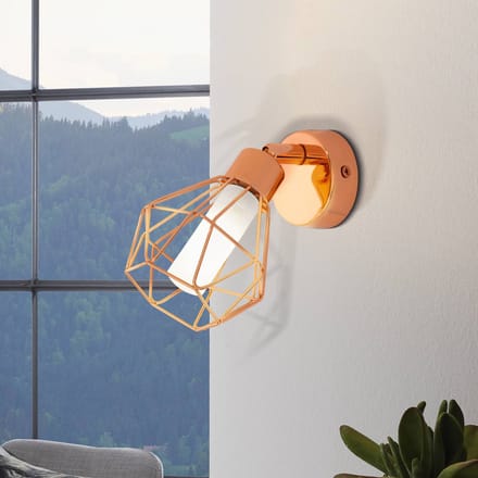 EGLO Koperkleurige LED wandlamp Zapata in kooilook