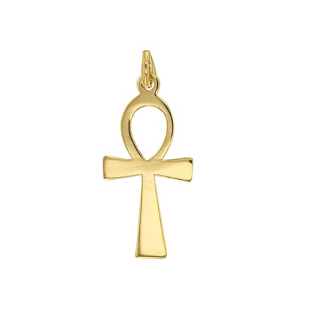 Hetty'S - Aparte grote Ankh hanger - van goldplated echt zilver - Maat 31 X 15 mm -