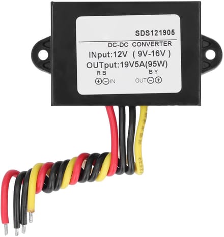 Allecto - Power Step Up Converter - DC 12V naar DC 19V - Waterdichte Adapter voor Voertuigen - Boost Converter - 95% Efficiëntie - Geschikt voor Ro...