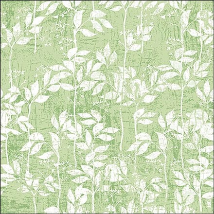 Lunch Servetten Leaves Pattern Light Green - Ambiente - 33x33 cm