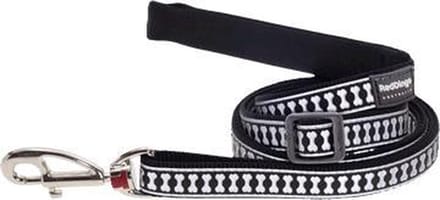 Hondenlijn Reflective Bones Black Red Dingo - XS - 180 cm lang - 12 mm breed