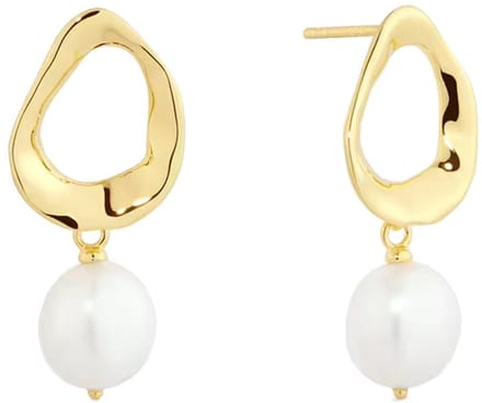 Oorsteker parel/14 karaat goldplated