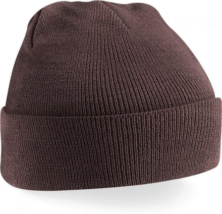 Gebreide muts polyester bruin