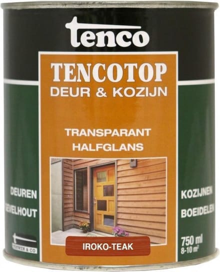 Tenco Tencotop Houtveredeling Deur & Kozijn Transparant Halfglans Irokoteak 0,75l