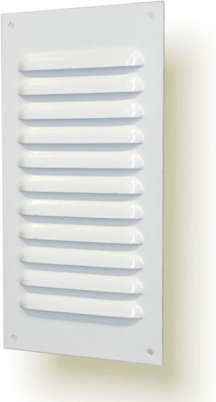 Ventilatierooster Metaal Wit 20x10 cm - Luchtrooster voor Ventilatie en Beluchting