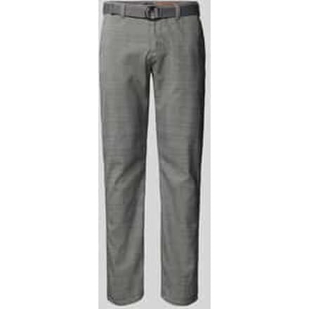 Straight fit stoffen broek met riem