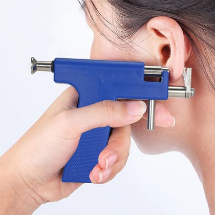 Oorpiercingpistoolset Veiligheid Oor Neus Navel Lichaamspiercingpistool Kit Set Met 98 stuks Oorknopjes paars