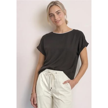 2-in-1-Shirt van chiffon met boothals