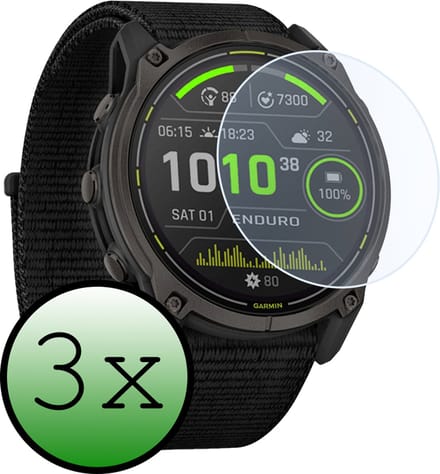 Screenprotector Geschikt voor Garmin Enduro 3 (51 mm) Screenprotector Tempered Glass Beschermglas - Screenprotector Geschikt voor Garmin Enduro 3 Screen Protector - 3 Stuks