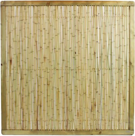Premium bamboe schutting met houten frame 179x179 cm - Hoge inkijkbescherming