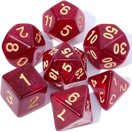 Dobbelstenen Set 7-delig – Rood D20 D12 D10 D8 D6 D4 – Voor RPG & Tafelspellen