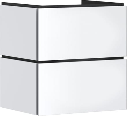 hansgrohe Xilesa E - Badmeubel - 580/470mm maat - 2 lades - Push-open lades - Voor wastafel - Mat Wit